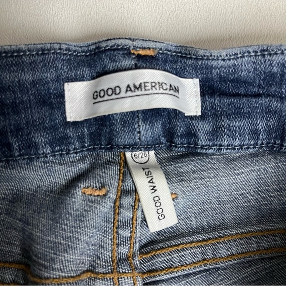 Good American Good Waist Distresses Jeans GAGL103 - Picture 7 of 10